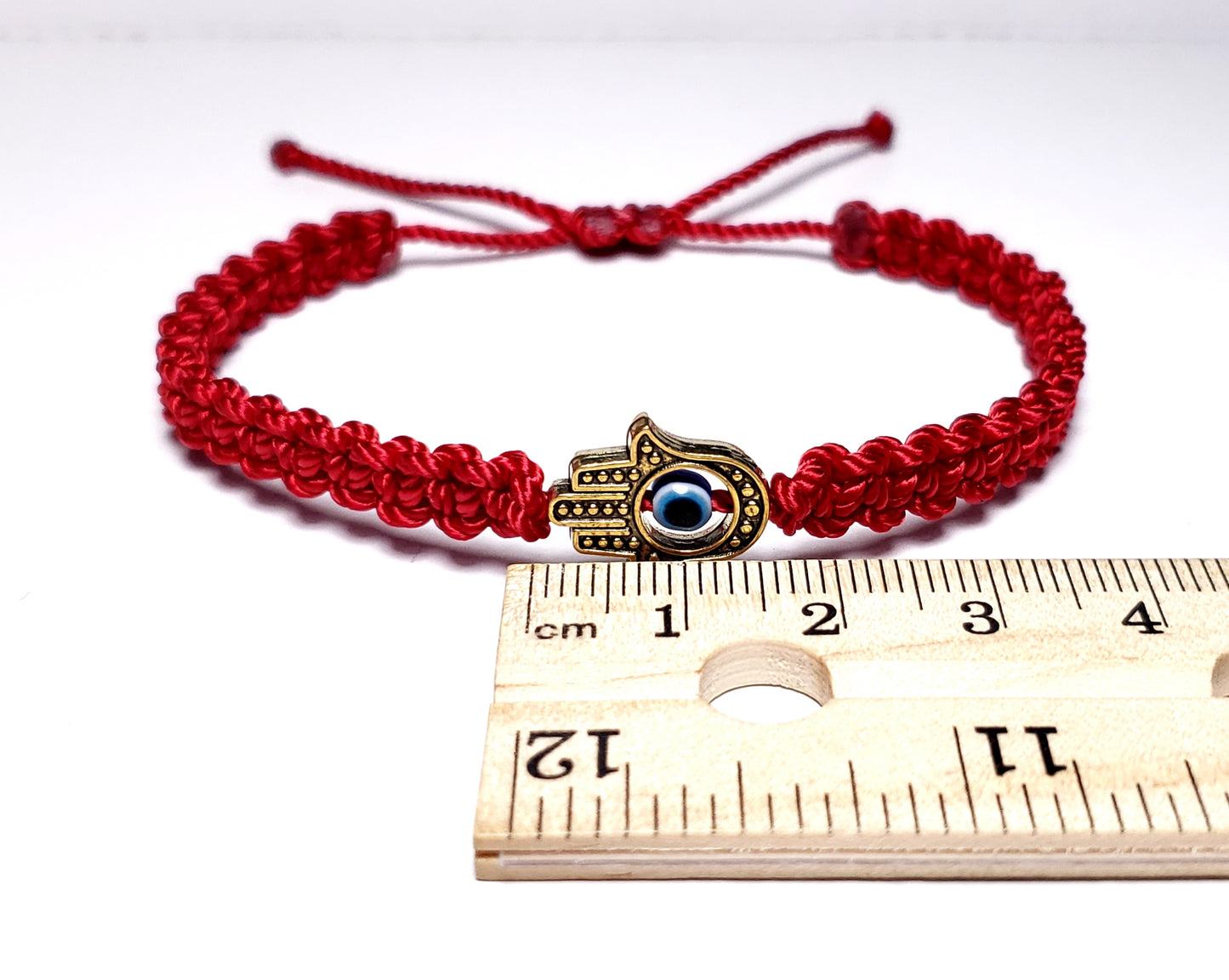 hamsa hand bracelet, red -gtbe