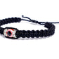 evil eye bracelet, black -charm - red
