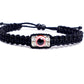evil eye bracelet, black -charm - red