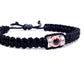 evil eye bracelet, black -charm - red