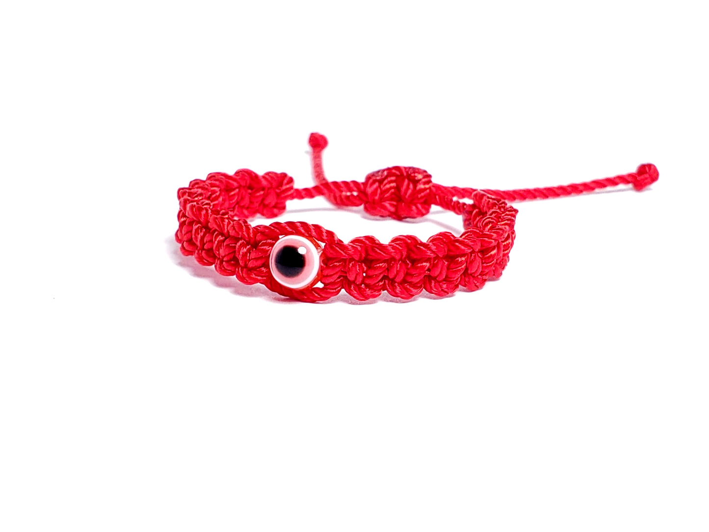 baby evil eye bracelet, red -re