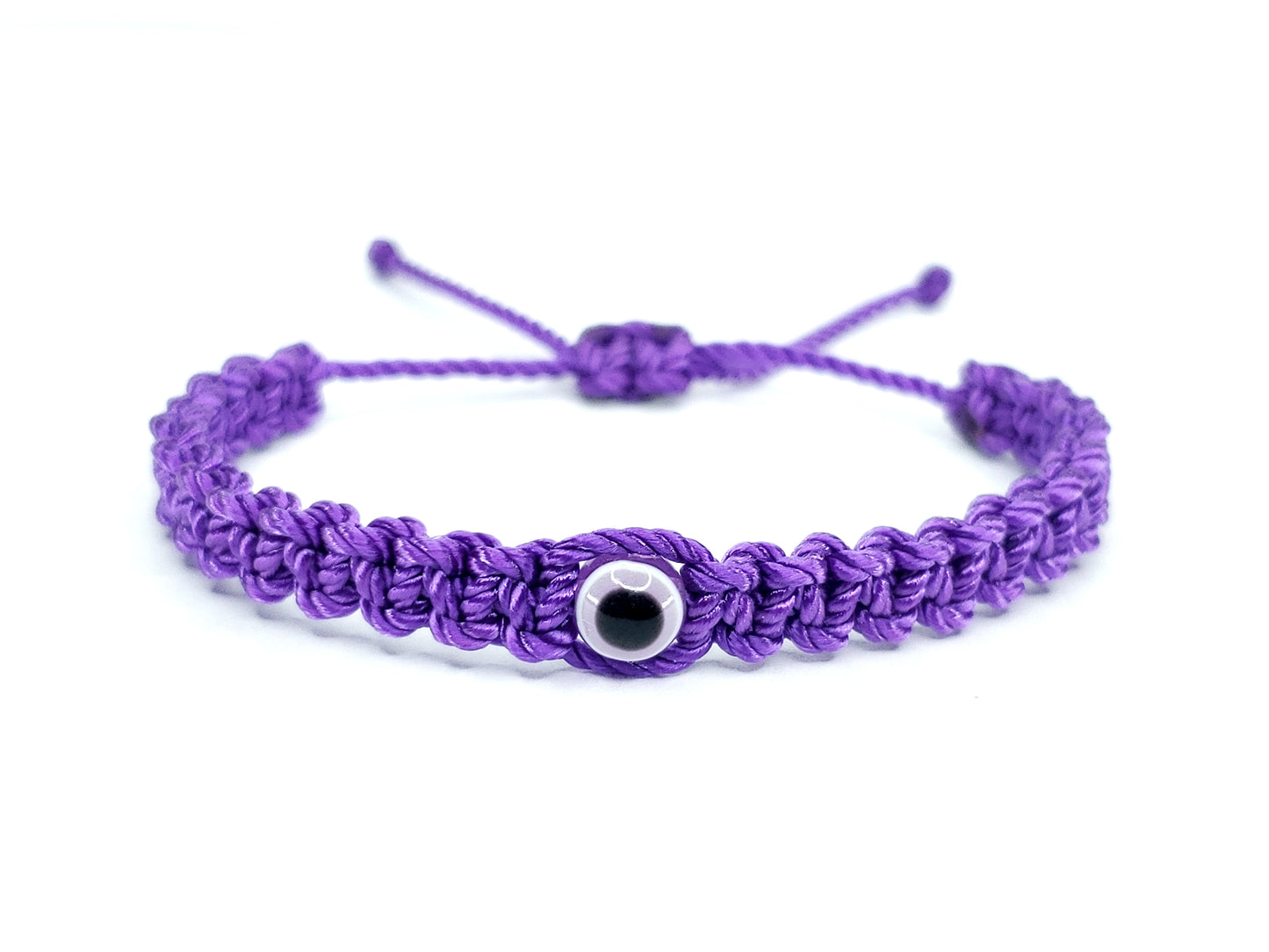 kids evil eye bracelet, purple -pe