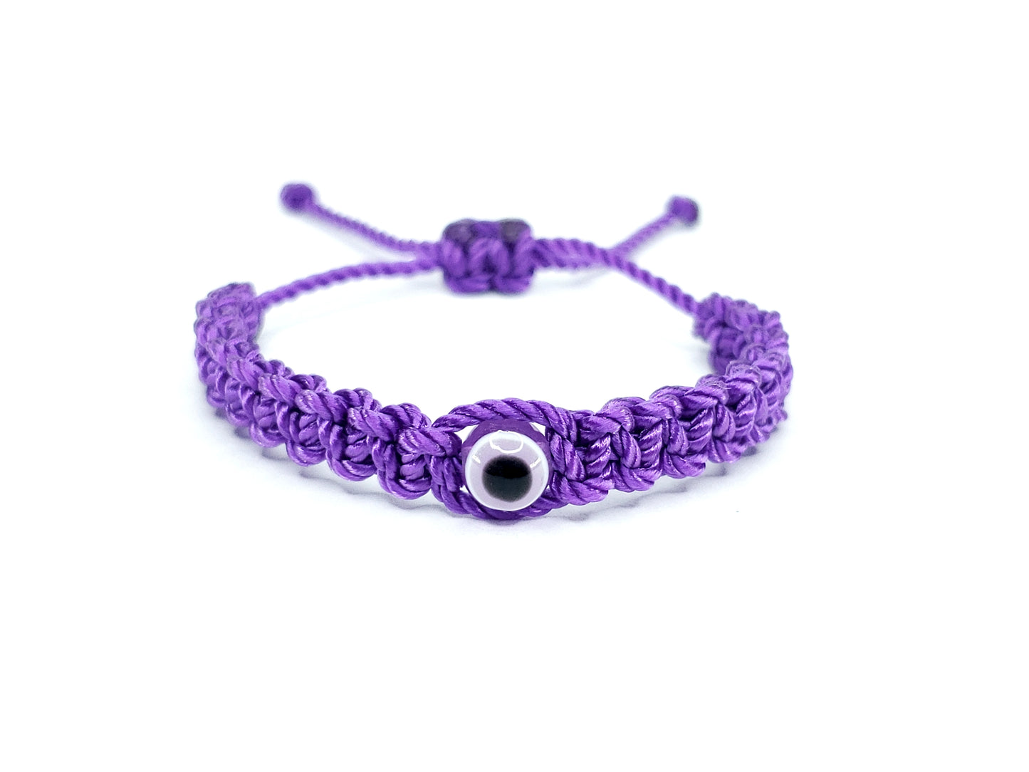 baby evil eye bracelet, purple -pe