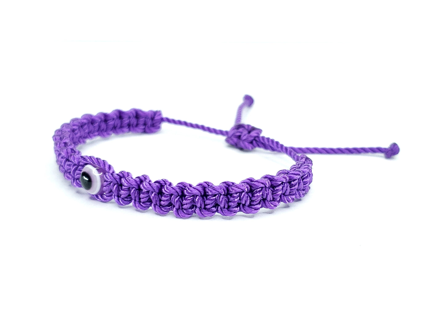 kids evil eye bracelet, purple -pe