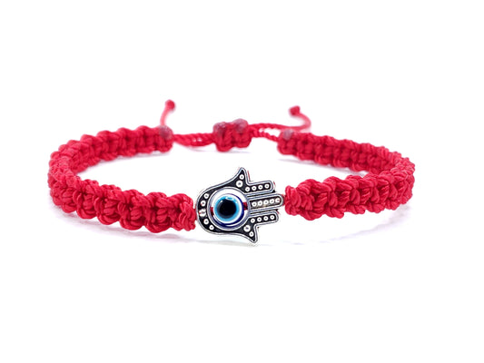 hamsa hand bracelet, red -stbe