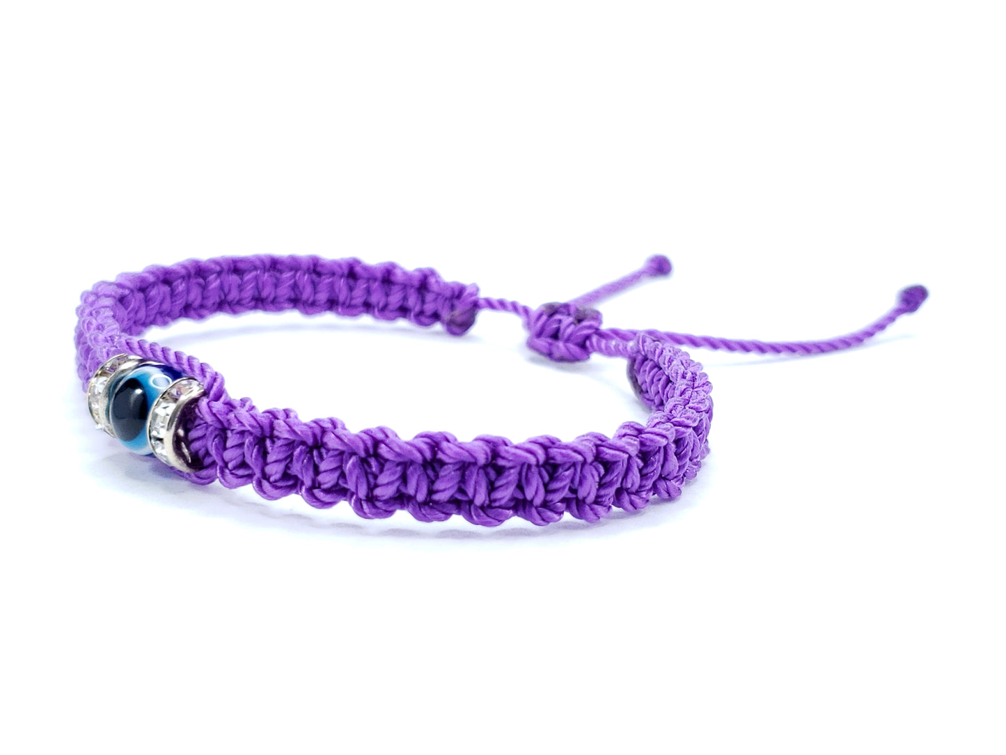 evil eye bracelet, purple -charm