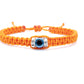 evil eye bracelet, orange -charm
