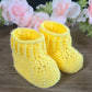 Yellow baby booties
