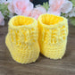 Yellow baby booties
