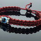 evil eye bracelet, burgundy -charm
