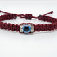 evil eye bracelet, burgundy -charm