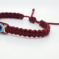 evil eye bracelet, burgundy -charm