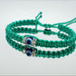 evil eye bracelet, aqua green -charm