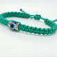 evil eye bracelet, aqua green -charm