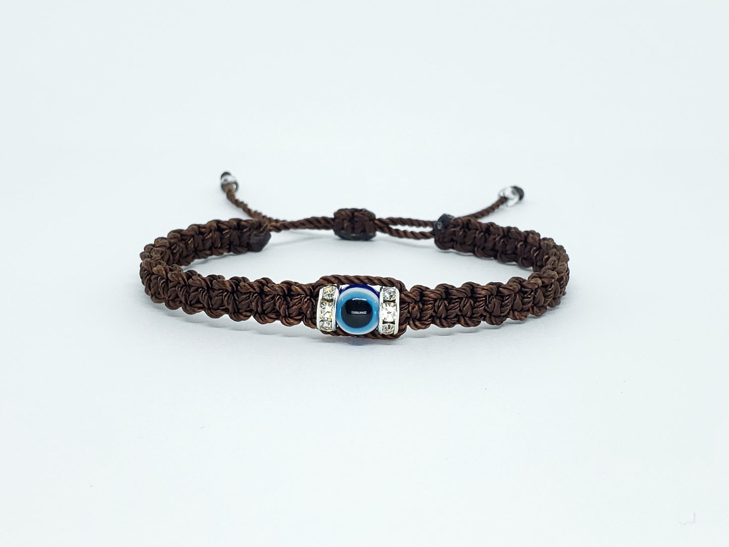 evil eye bracelet, brown -charm