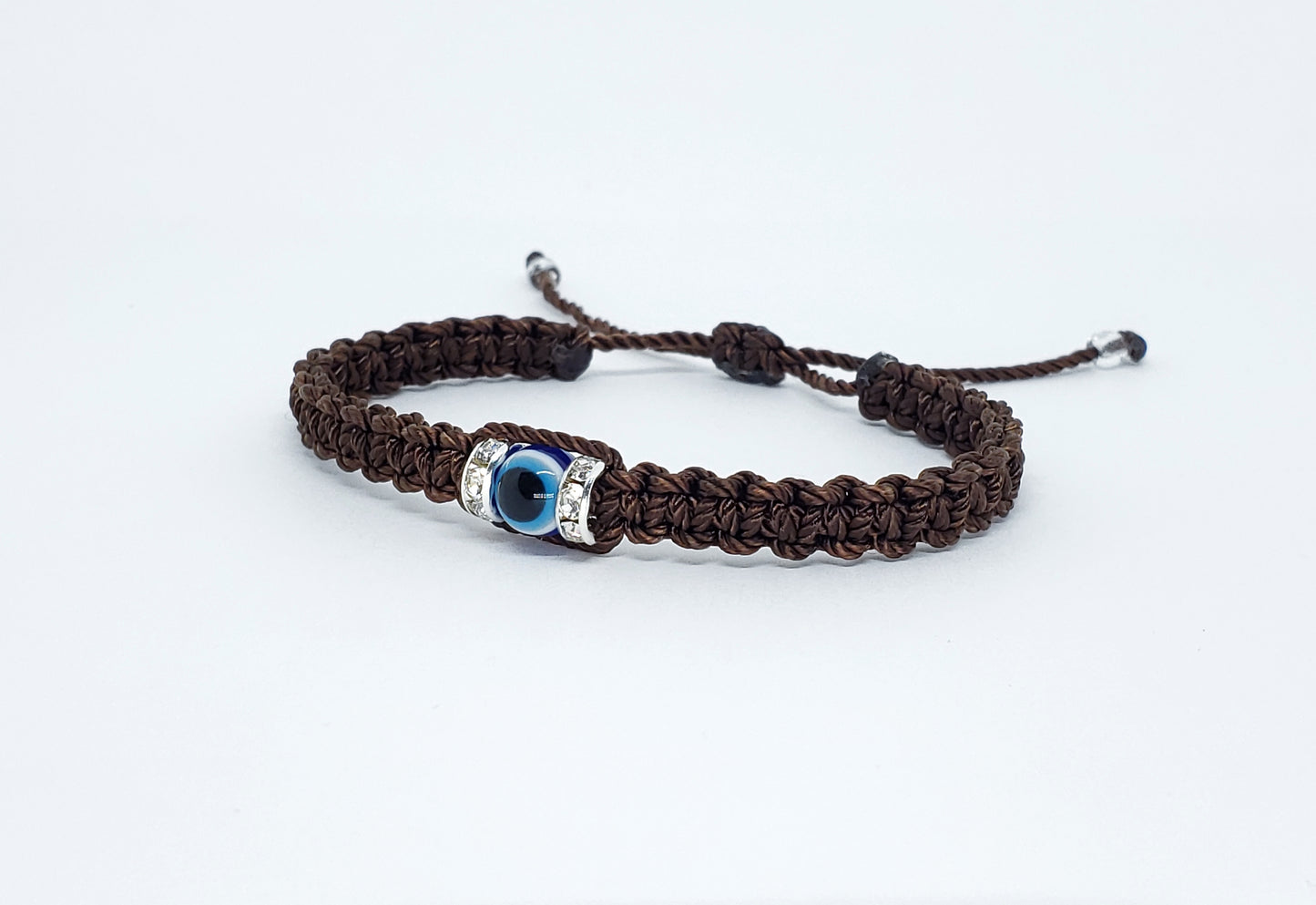 evil eye bracelet, brown -charm