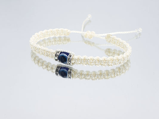 evil eye bracelet, Ivory -charm