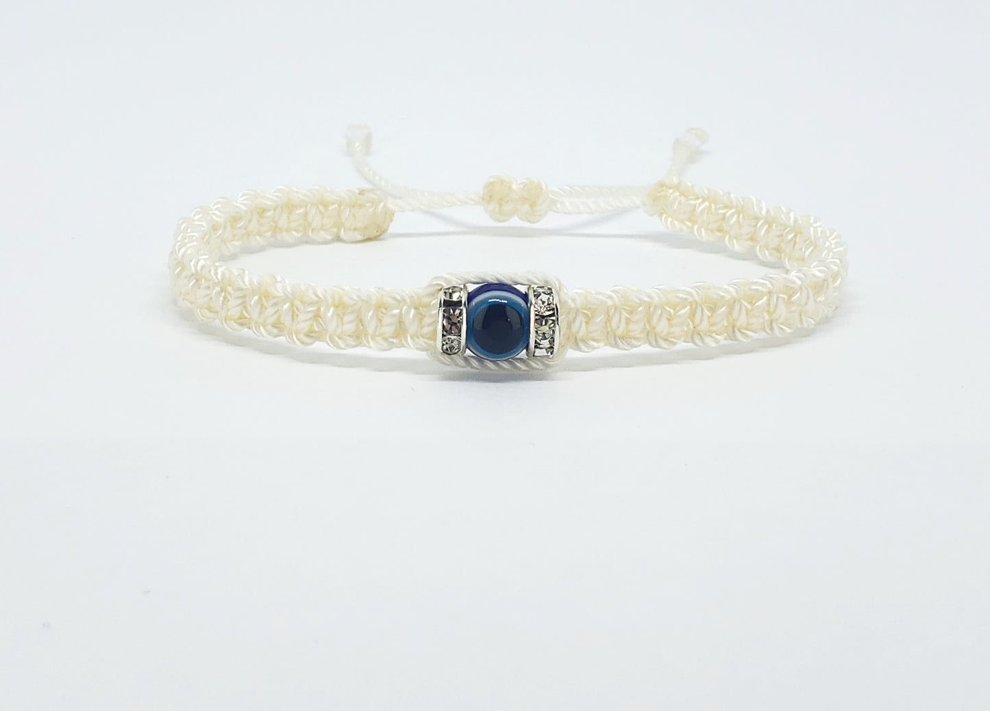 evil eye bracelet, Ivory -charm