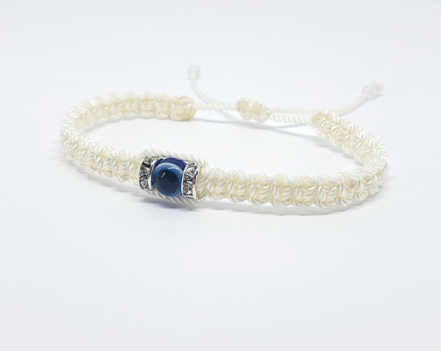 evil eye bracelet, Ivory -charm