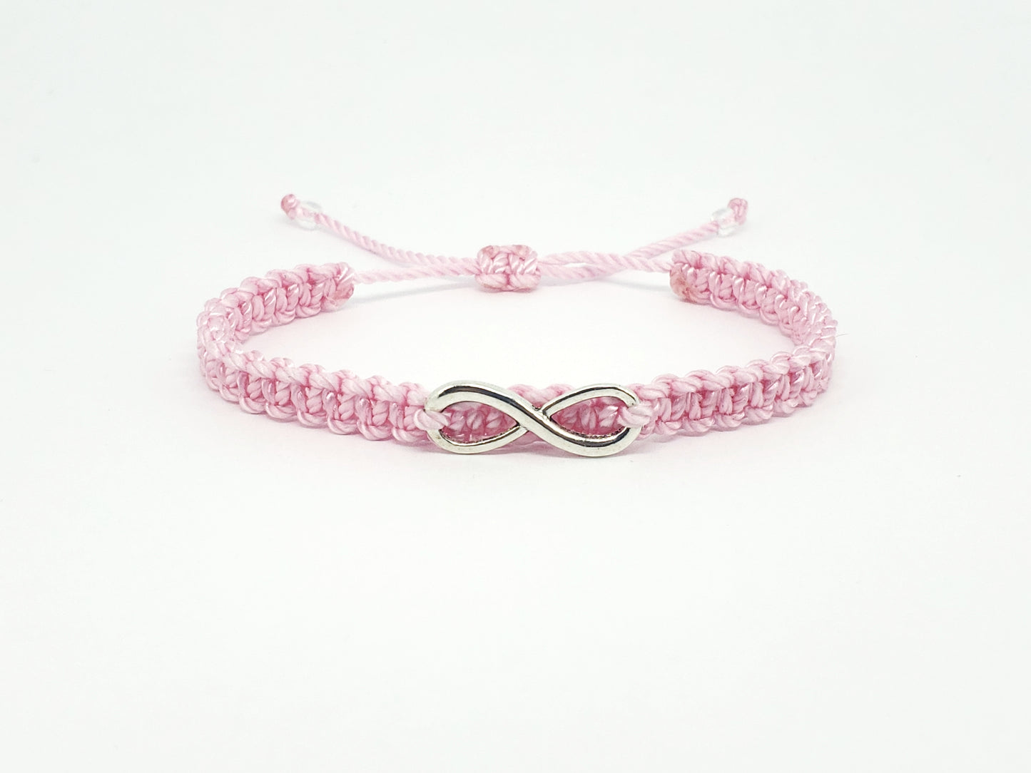 infinity bracelet, pink