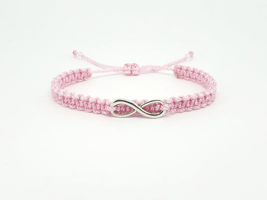 infinity bracelet, pink