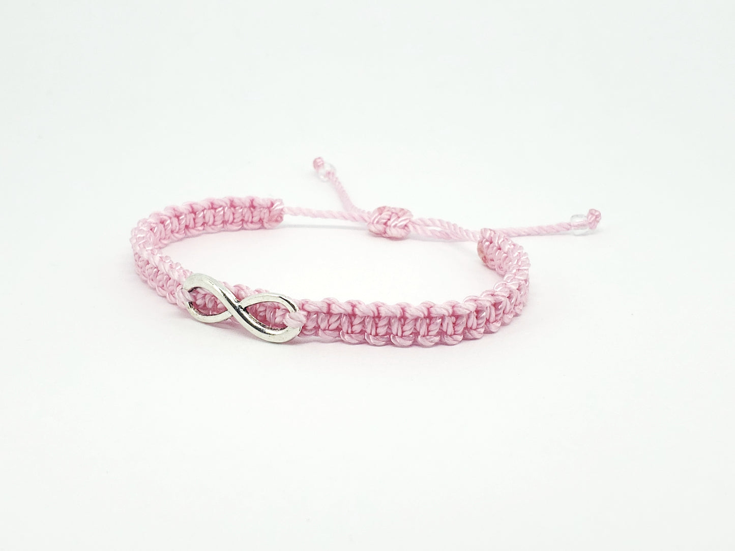 infinity bracelet, pink