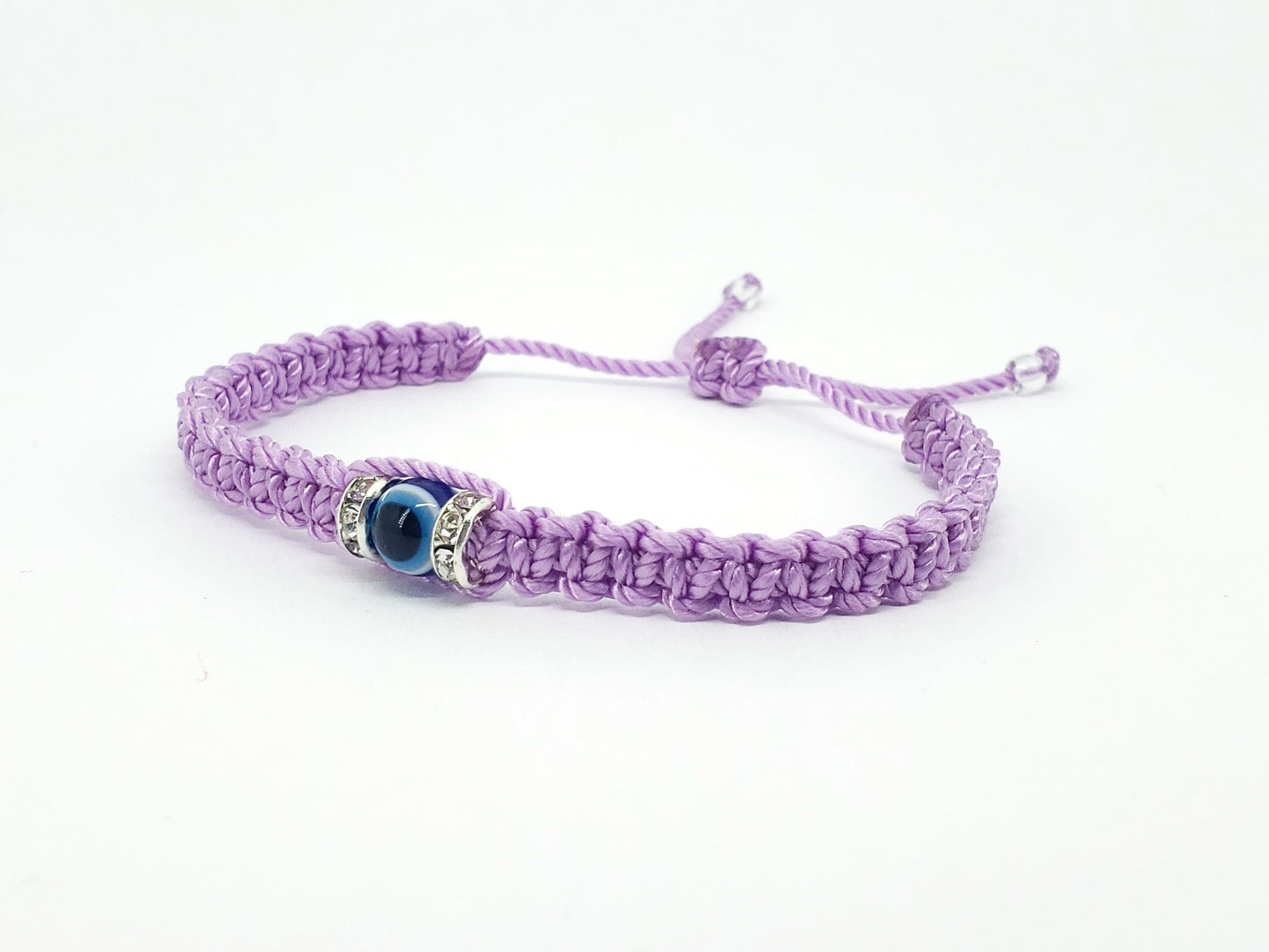 evil eye bracelet, lilac -charm