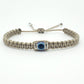 evil eye bracelet, beige -charm