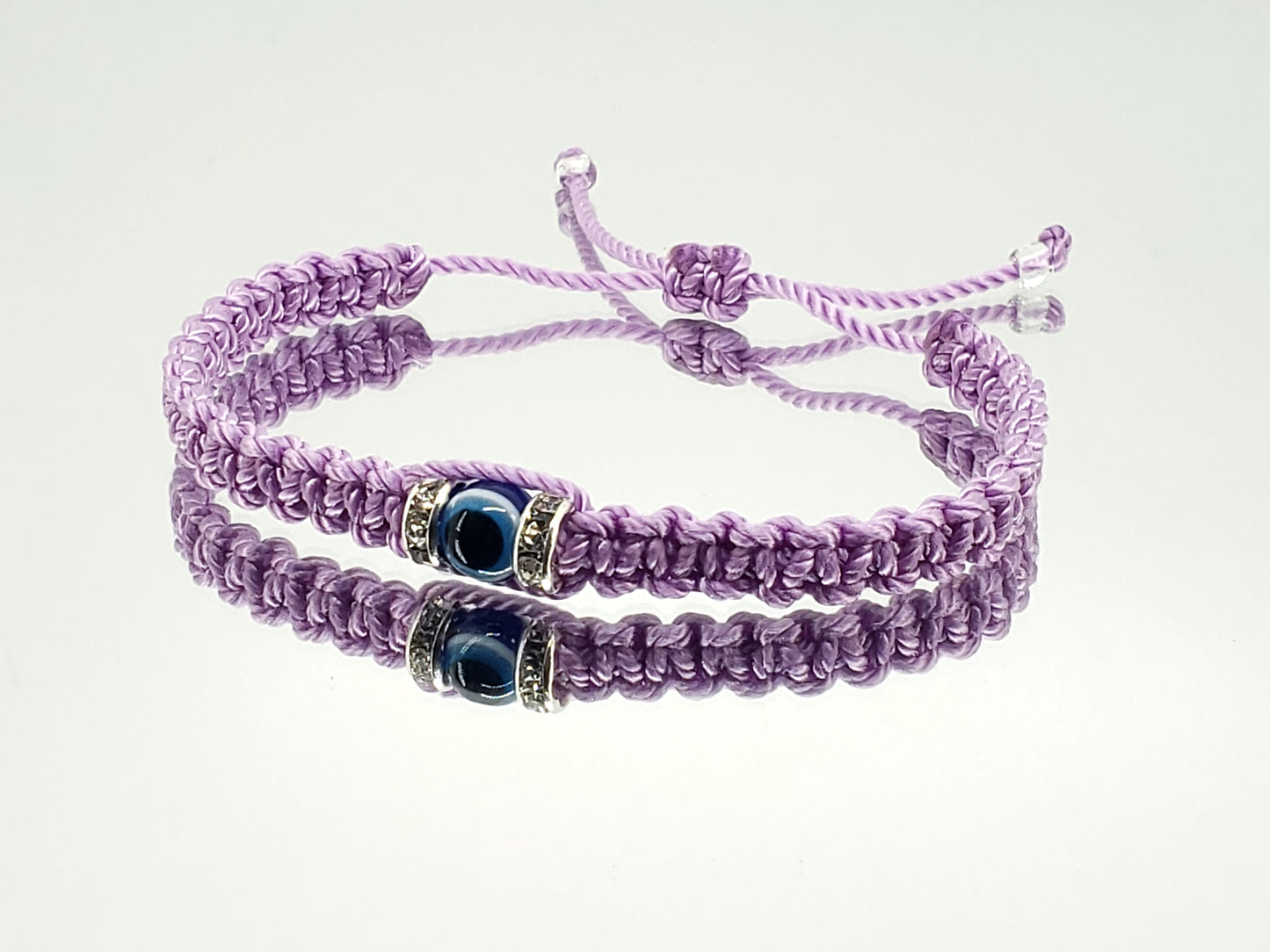 evil eye bracelet, lilac -charm