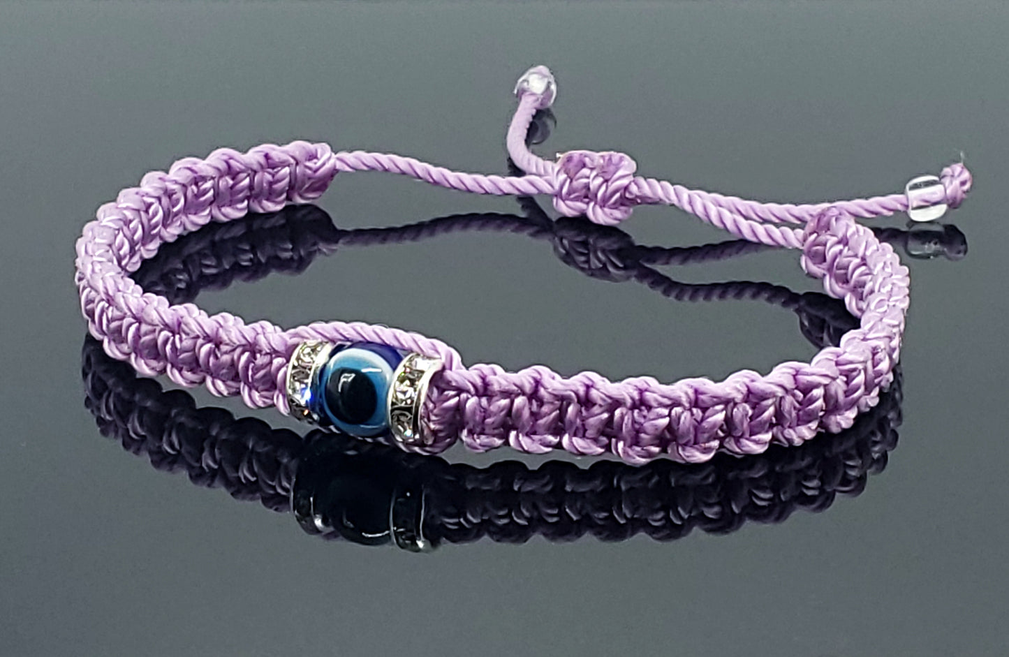 evil eye bracelet, lilac -charm