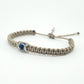 evil eye bracelet, beige -charm