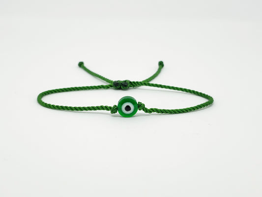 evil eye bracelet, green -ssg