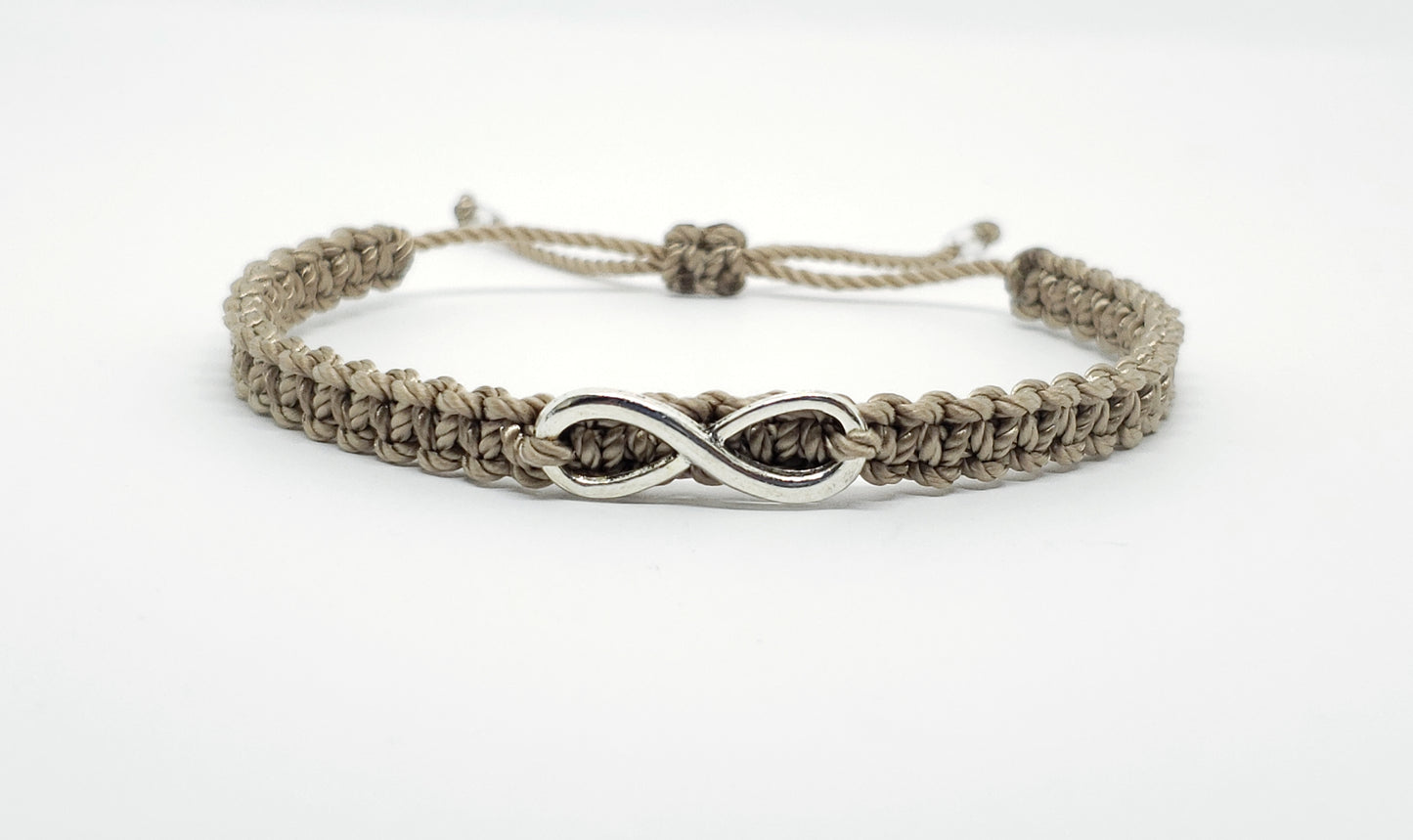 infinity bracelet, beige