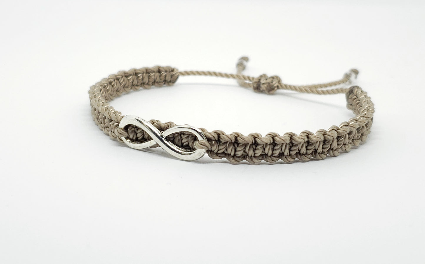 infinity bracelet, beige