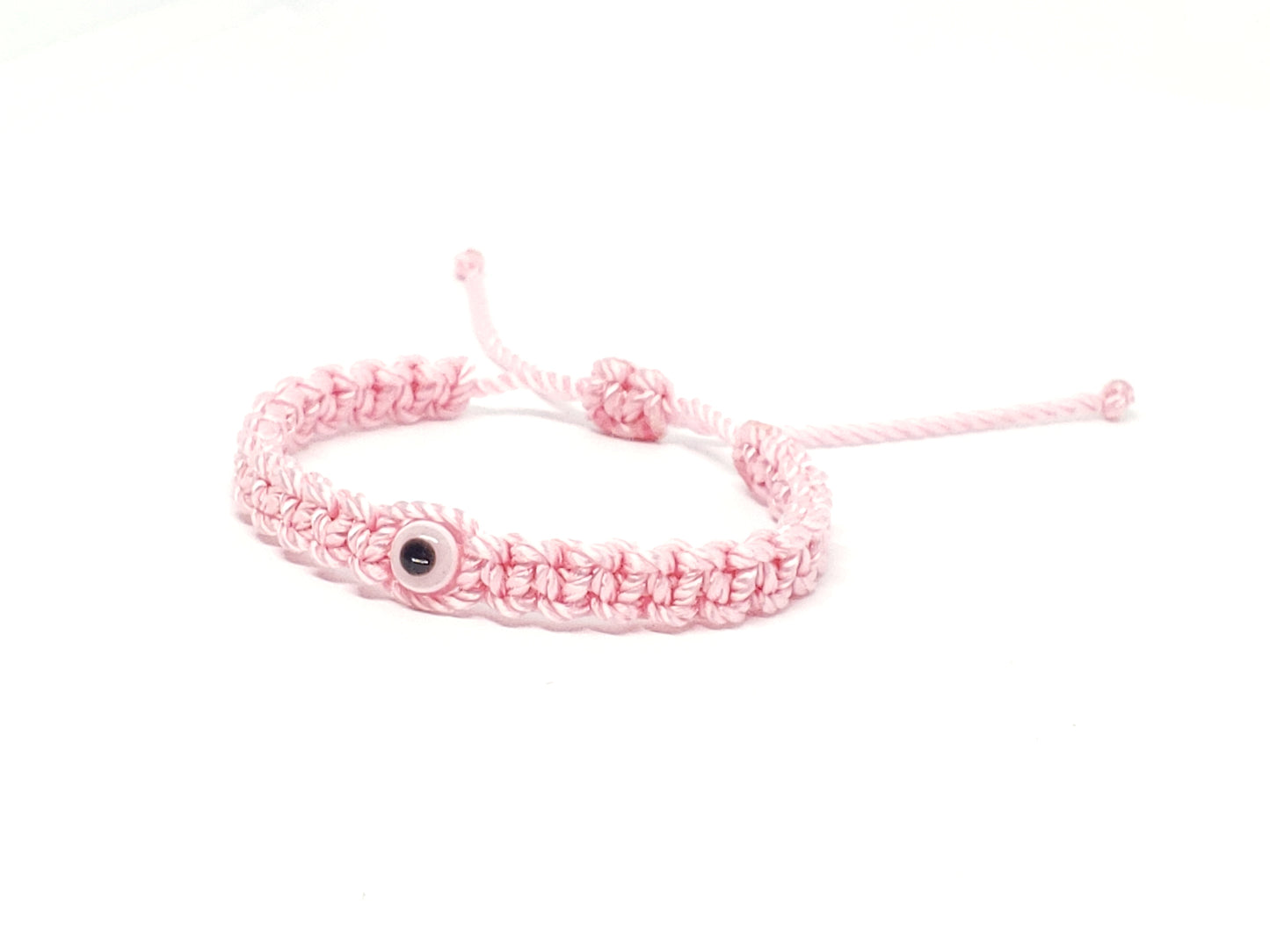 kids evil eye bracelet, pink -pe