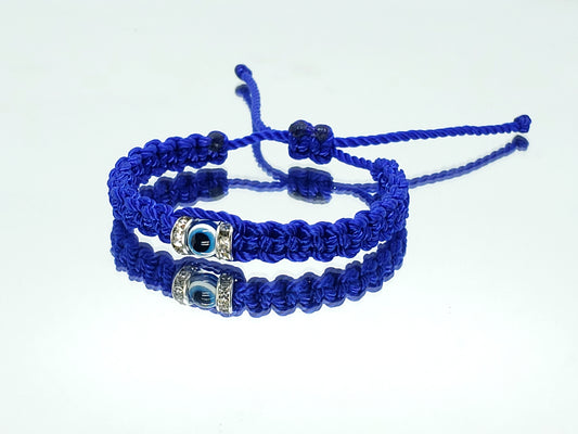 kids size evil eye bracelet, blue -wc