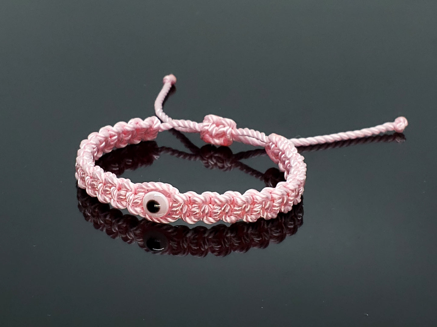 kids evil eye bracelet, pink -pe