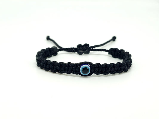 kids evil eye bracelet, black -be