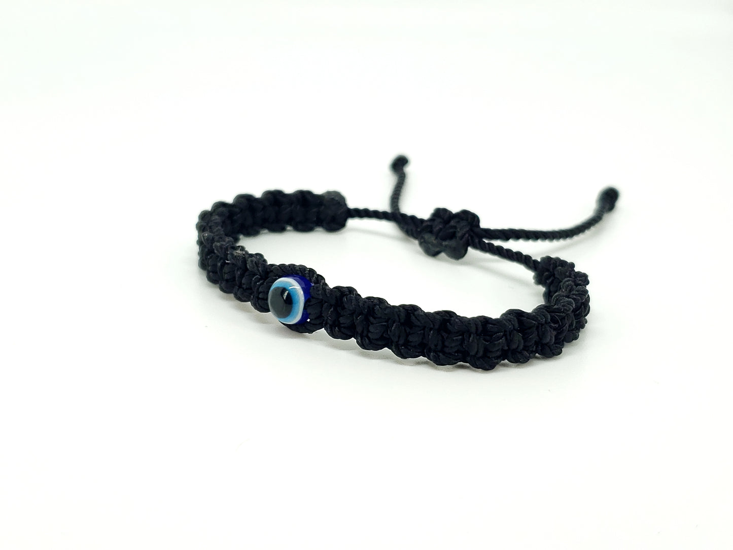 kids evil eye bracelet, black -be