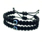 kids evil eye bracelet, black -be