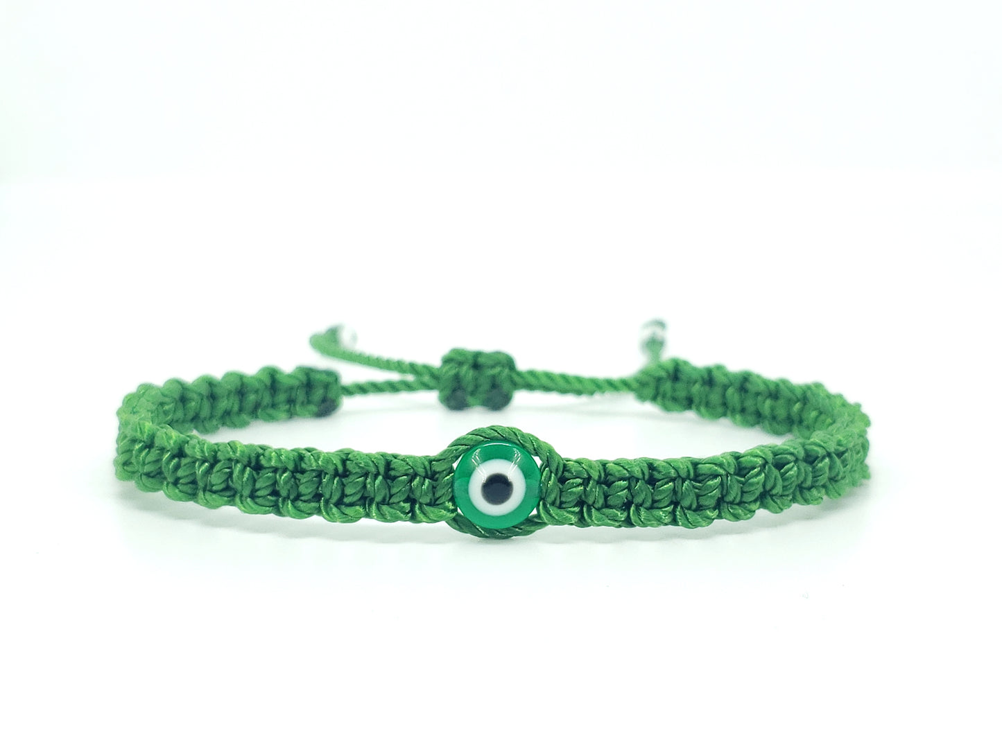 evil eye bracelet, green -fec