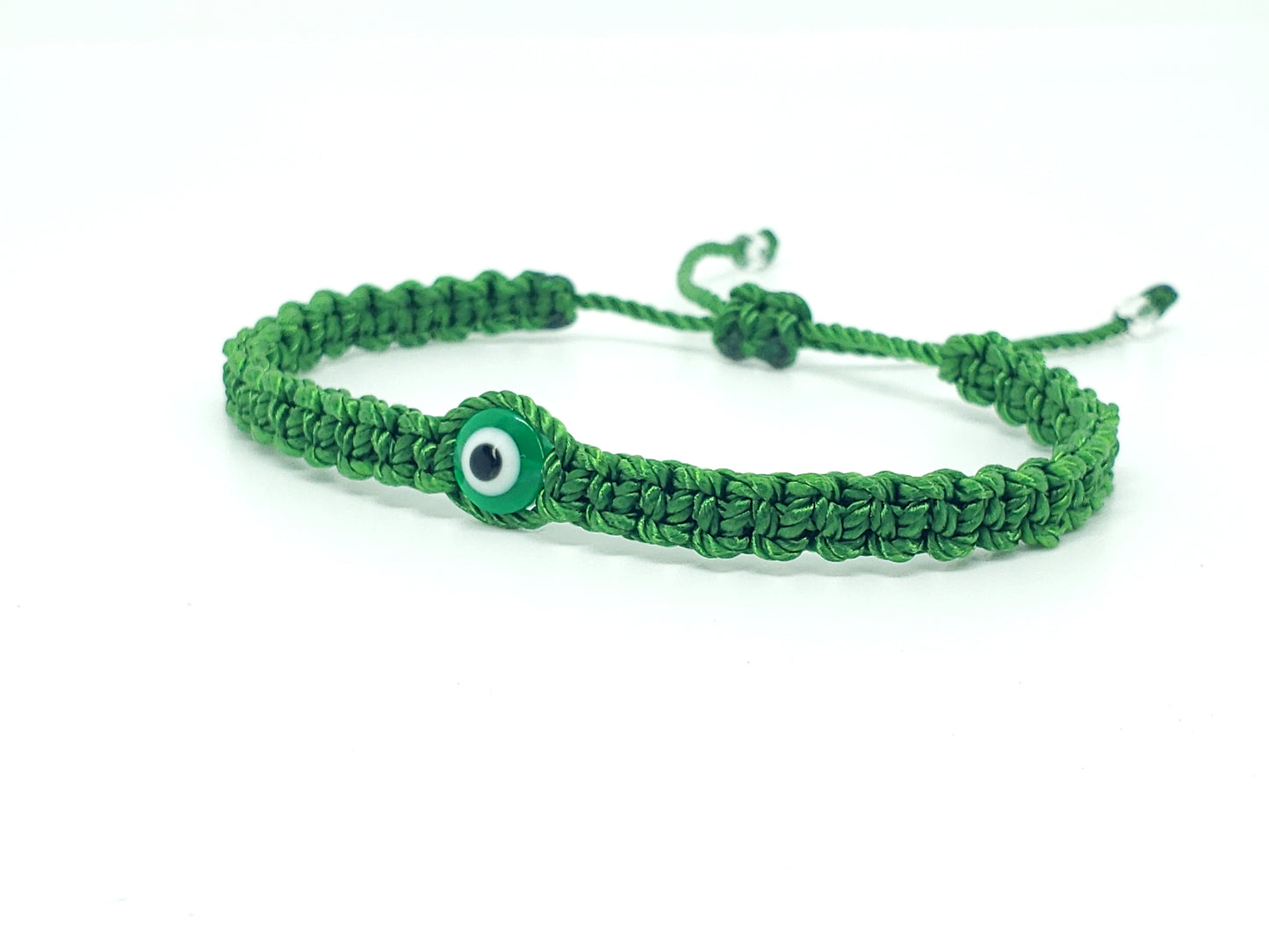 evil eye bracelet, green -fec