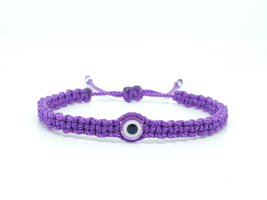 evil eye bracelet, purple -fec