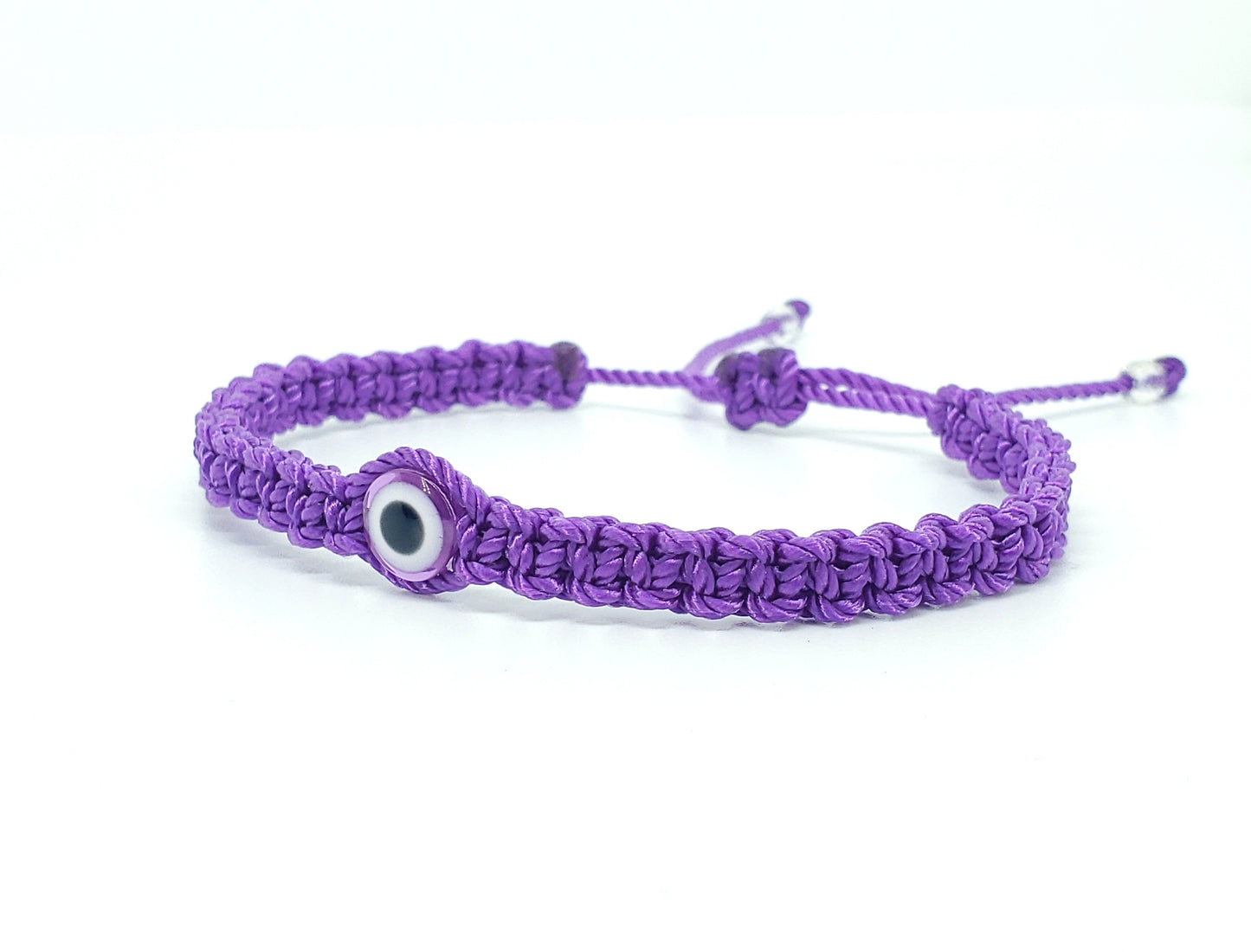 evil eye bracelet, purple -fec