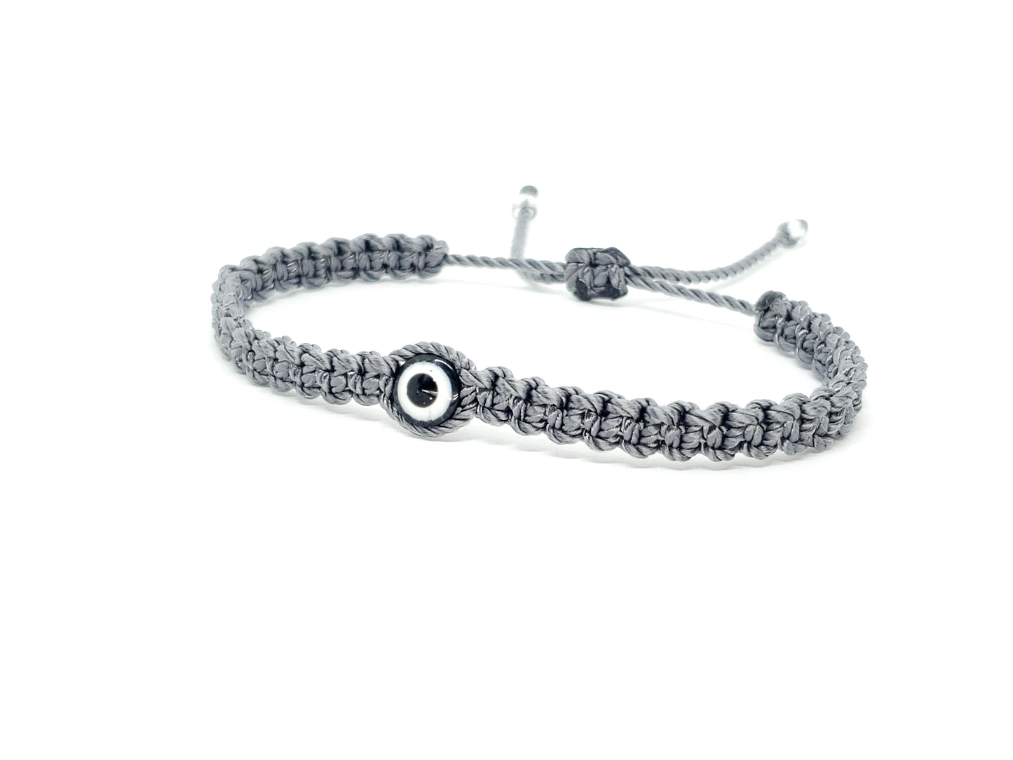 evil eye bracelet, grey -fec