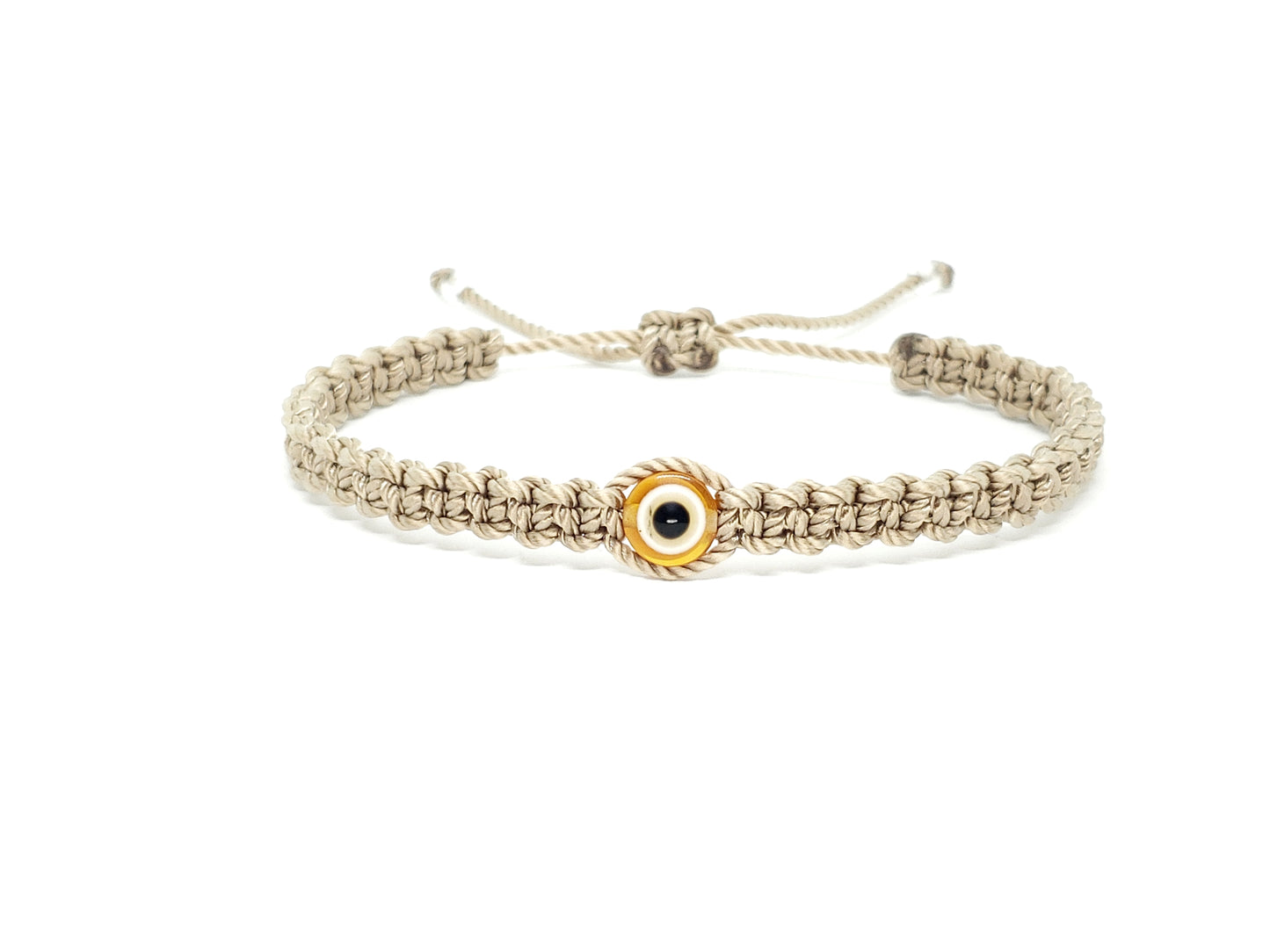 evil eye bracelet, beige -fec