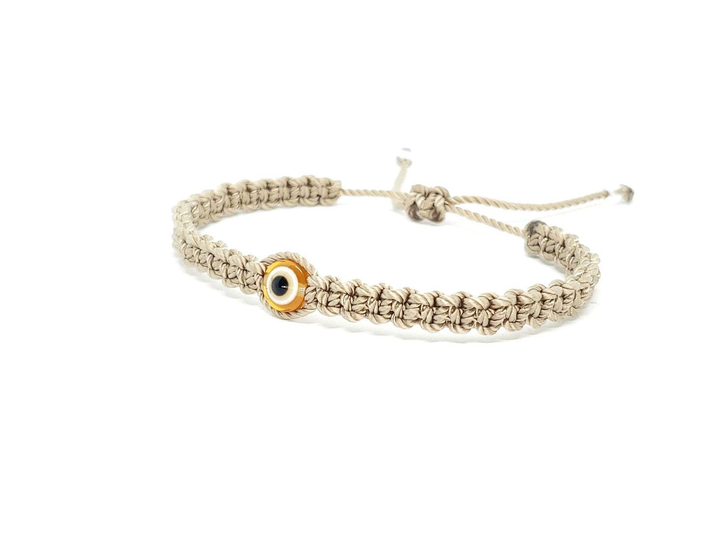 evil eye bracelet, beige -fec