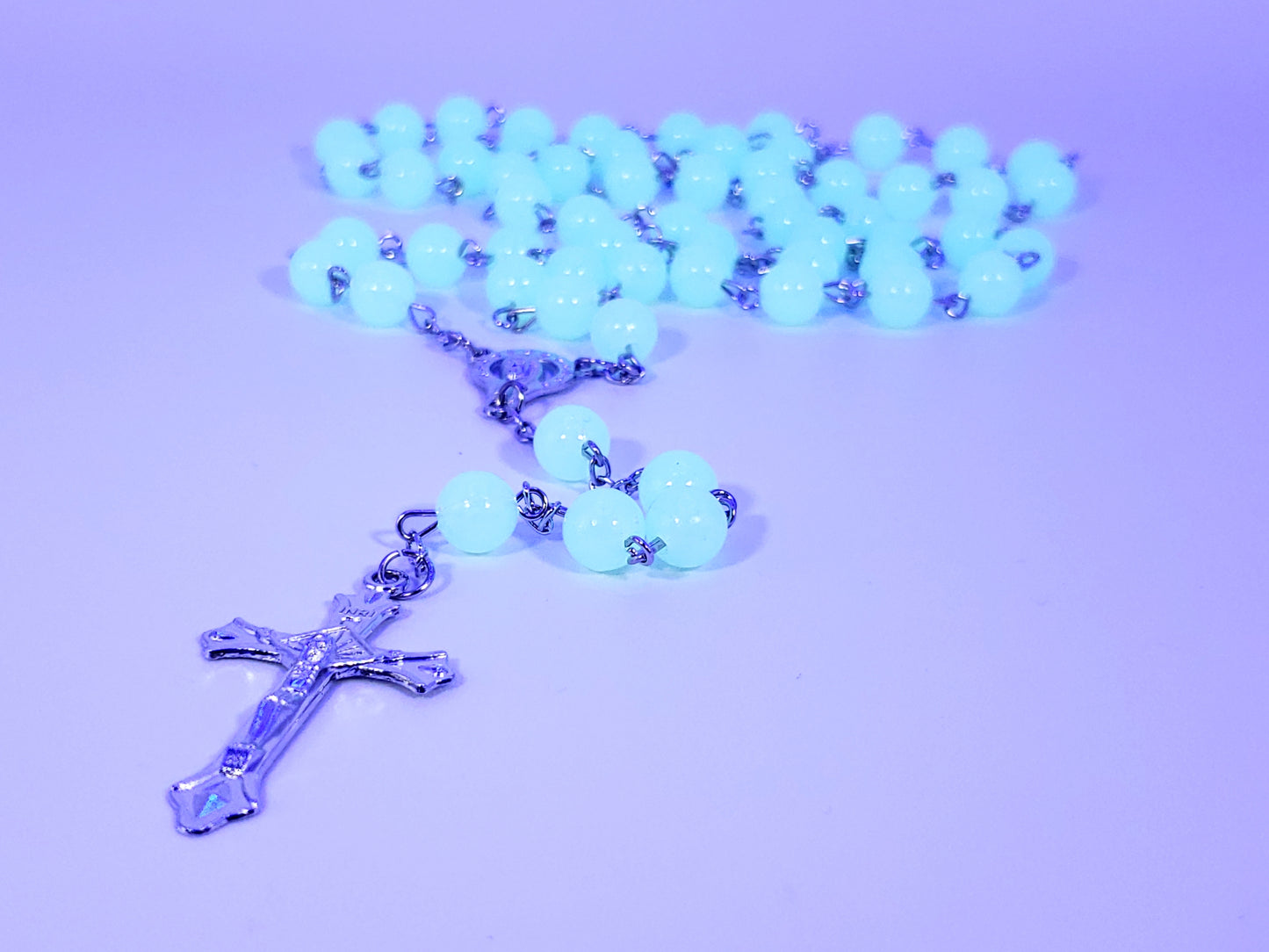 Rosary necklace -glow in the dark