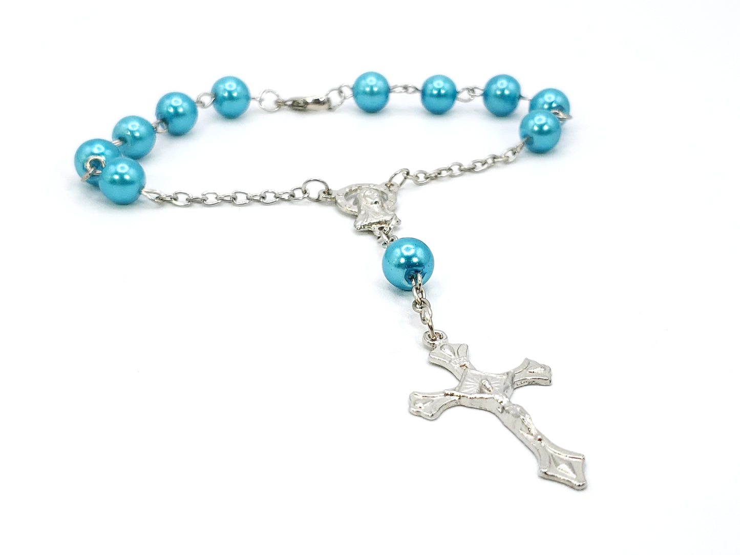 rosary bracelet -blue