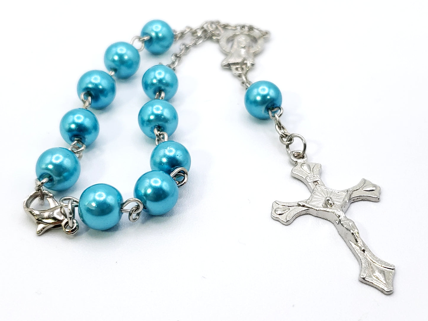 rosary bracelet -blue